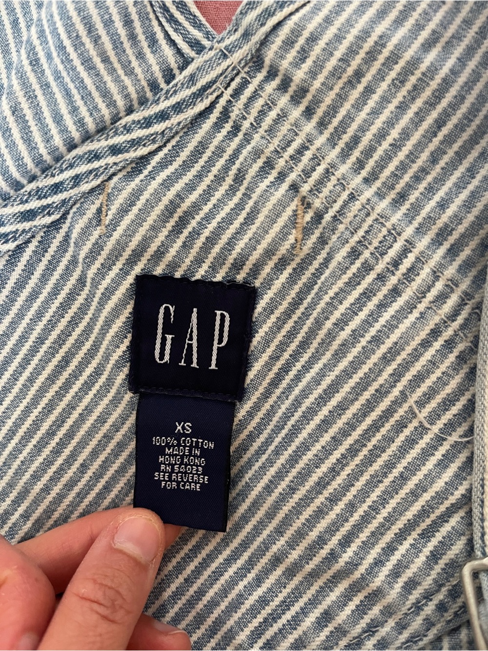 Vintage Gap Classic Striped Cotton Overalls - Light Blue - Picture 2 of 3